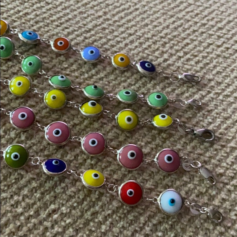 5 Sterling silver evil eye bracelets